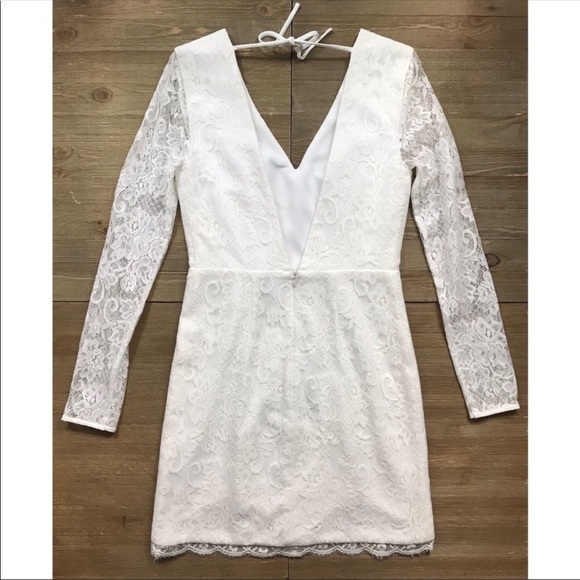 NBD x Revolve Look Back At It White Lace Dress - Picture 6 of 8
